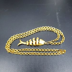 Gold Tone Fish Necklace